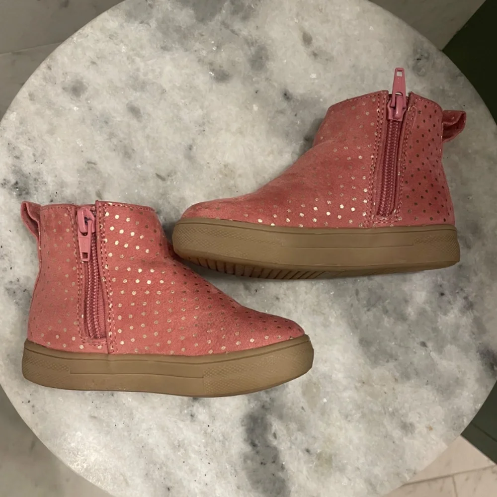 GAP Kids Pink Polka Dot & Black Chelsea Boots